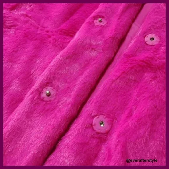 Faux Fur Lapel Coat Oversized Boyfriend Style Cozy Winter Warm Lining - Picture 3 of 4